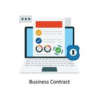 Business Contract Vector Flat Icons. Simple stock illustration stock