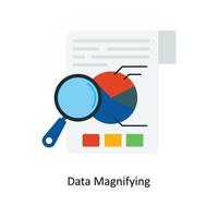Data Magnifying Vector Flat Icons. Simple stock illustration stock