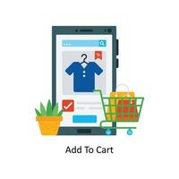 Add To Cart Vector Flat Icons. Simple stock illustration stock