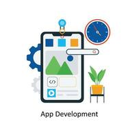 App Development Vector Flat Icons. Simple stock illustration stock