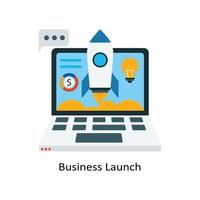 Business Launch Vector Flat Icons. Simple stock illustration stock