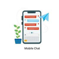 Mobile Chat Vector Flat Icons. Simple stock illustration stock