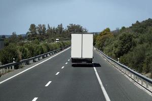 Truck on a Highway - Back View photo