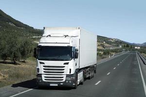 Truck on a Highway - Front View photo