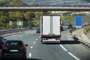 Truck on a Highway - Back View photo