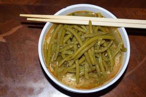 ramen con verde frijoles foto