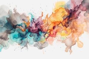 watercolor stains, white background . photo