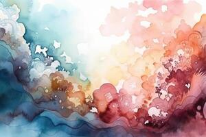 pastel background with watercolor paint . photo