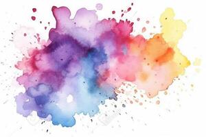 watercolor stains, white background . photo