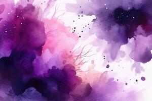 watercolor abstract purple and pink background . photo