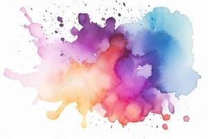 watercolor stains, white background . photo