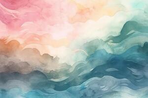 pastel background with watercolor paint . photo