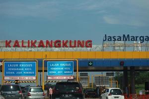 Central Java, Indonesia in April 2023. The Kalikangkung toll gate is in Semarang. photo