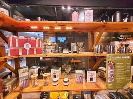 Jakarta, Indonesia in July 2022. The wide range of merchandise sold by Anomali Coffee for collection photo