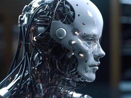 robot head artificial intelligence training photo
