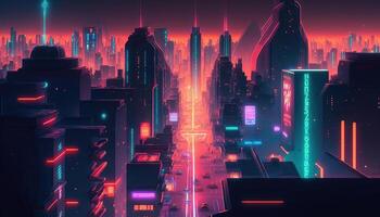 cityscape neon futuristic, image photo