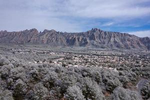 Montserrat mountain on a snowy winter day. photo