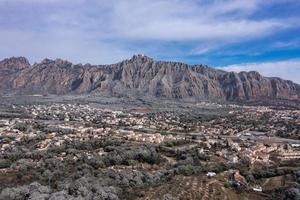 Montserrat mountain on a snowy winter day. photo