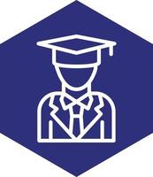 Male Graduate Vector Icon Design