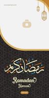 Ramadan Kareem banner design in calligraphy design. Hand Drawn vector for islamic people in ramadan month