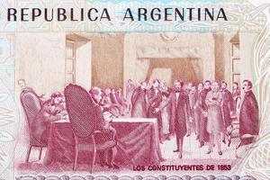 Constitutional meeting of 1853 from old Argentinian money photo