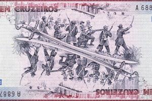 Battle image from old Brazilian money photo