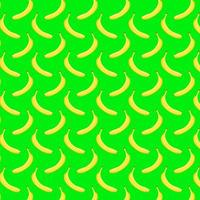 sin costura vector modelo de amarillo bananas en un verde antecedentes. para envase papel, regalo tarjeta, póster, bandera diseño, hogar decoración, moderno textil impresión. vector ilustración