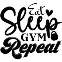 eat sleep gym repeat vector