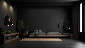 3d contemporary empty room. photo