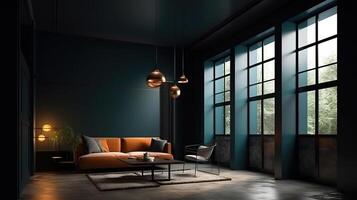 3d contemporary empty room. photo