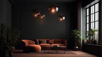 3d contemporary empty room. photo