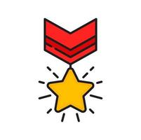 oro estrella medalla icono, lealtad recompensa y beneficios vector