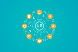 Industry 4.0 concept for modern and futuristic design vector