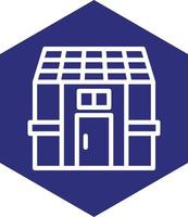 Solar House Vector Icon Design