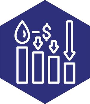 Oil Price Decrease Vector Icon Design