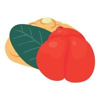 Barbados dessert icon isometric vector. Fresh barbados cherry and fruit cookie vector