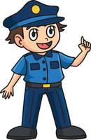 policía oficial dibujos animados de colores clipart vector