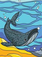 ballena tiburón de colores dibujos animados ilustración vector