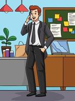 Entrepreneur Man Colored Cartoon Illustration vector