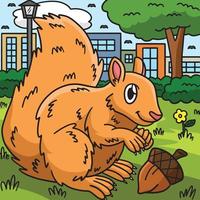 Squirrel Animal Colored Cartoon Illustration vector