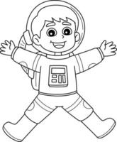 Astronaut Dad Isolated Coloring Page for Kids vector