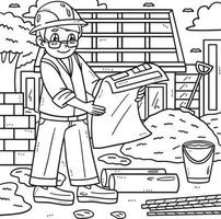 Labor Day Architect with a Blueprint Coloring vector