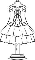 Dress Isolated Coloring Page for Kids vector