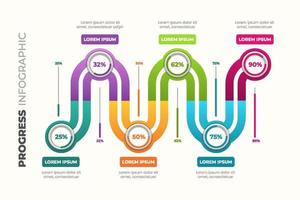 Progreso infografía modelo vector