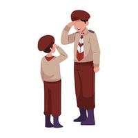 A boy in a uniform and a boy in a tie vector