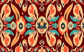 étnico resumen ikat modelo. sin costura modelo en tribal, gente bordado, mexicano estilo. azteca geométrico Arte ornamento diseño de impresión para alfombra, fondo de pantalla, ropa, envase, tela, cubrir, textil vector