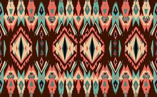 étnico resumen ikat modelo. sin costura modelo en tribal, gente bordado, mexicano estilo. azteca geométrico Arte ornamento diseño de impresión para alfombra, fondo de pantalla, ropa, envase, tela, cubrir, textil vector