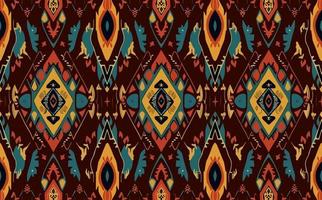 étnico resumen ikat modelo. sin costura modelo en tribal, gente bordado, mexicano estilo. azteca geométrico Arte ornamento diseño de impresión para alfombra, fondo de pantalla, ropa, envase, tela, cubrir, textil vector