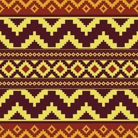 Aztec tribal retro colorful geometric pattern. Aztec tribal geometric shape seamless pattern Thai colorful style. Ethnic traditional pattern use for fabric, textile, home decoration elements. vector