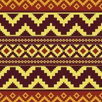 Aztec tribal retro colorful geometric pattern. Aztec tribal geometric shape seamless pattern Thai colorful style. Ethnic traditional pattern use for fabric, textile, home decoration elements. vector